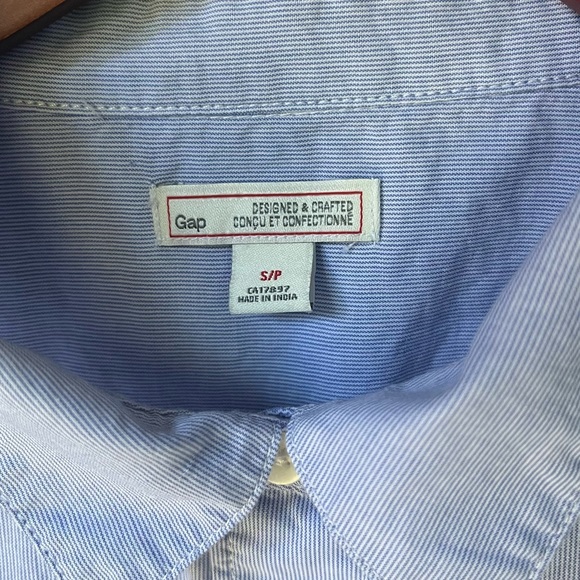 The Gap Women’s Becky Shirt Dress, light blue stripe, size small, waist belt - Picture 4 of 9